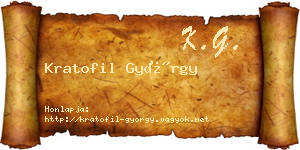 Kratofil György névjegykártya